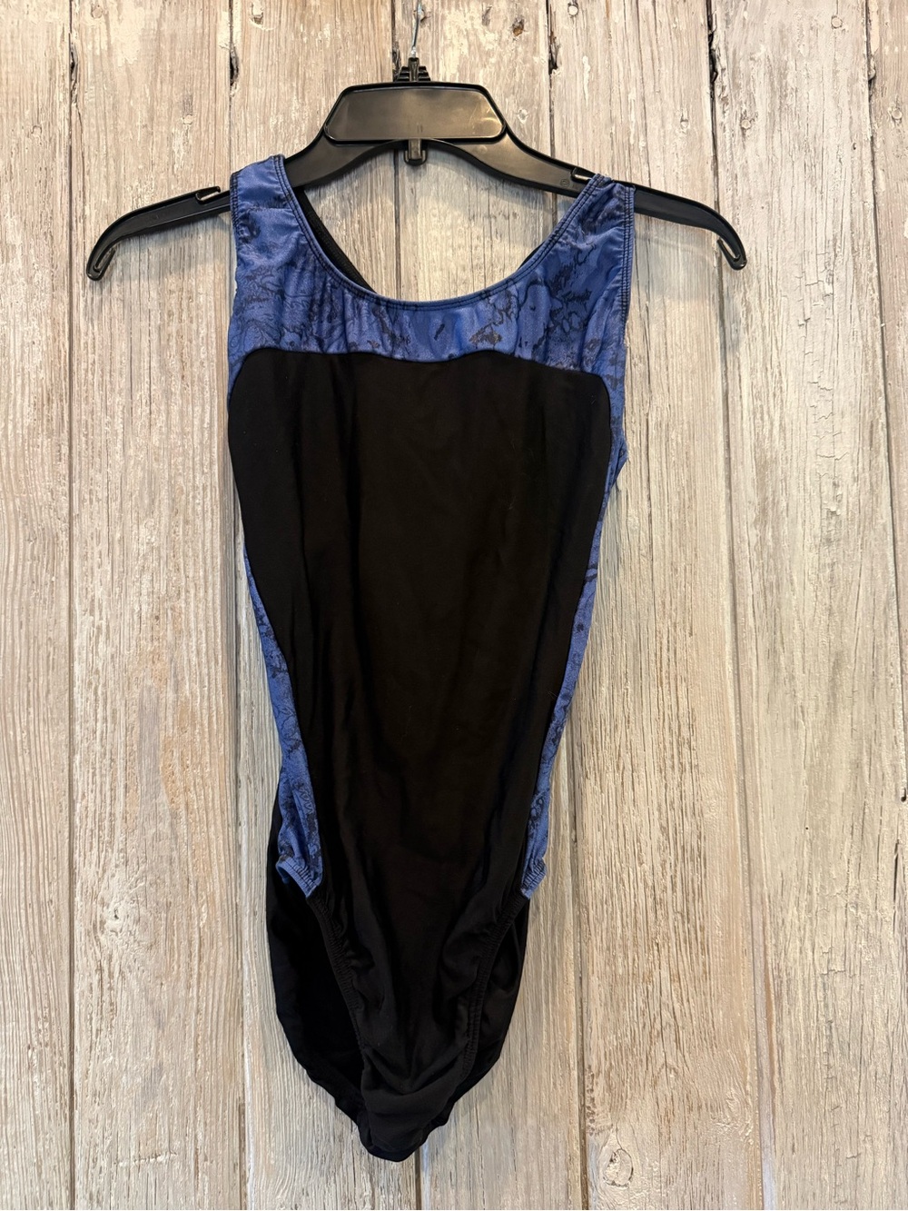 Motionwear Blue and Black One-Piece Leotard